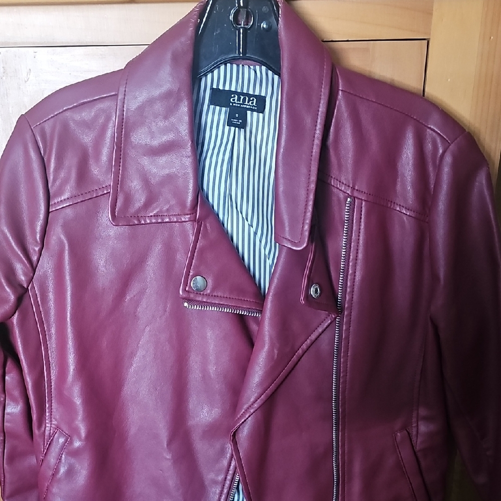 a.n.a Burgundy and Black Striped Jacket